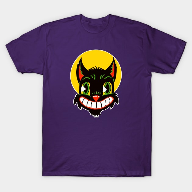 Vintage Halloween Cat T-Shirt by Jan Grackle